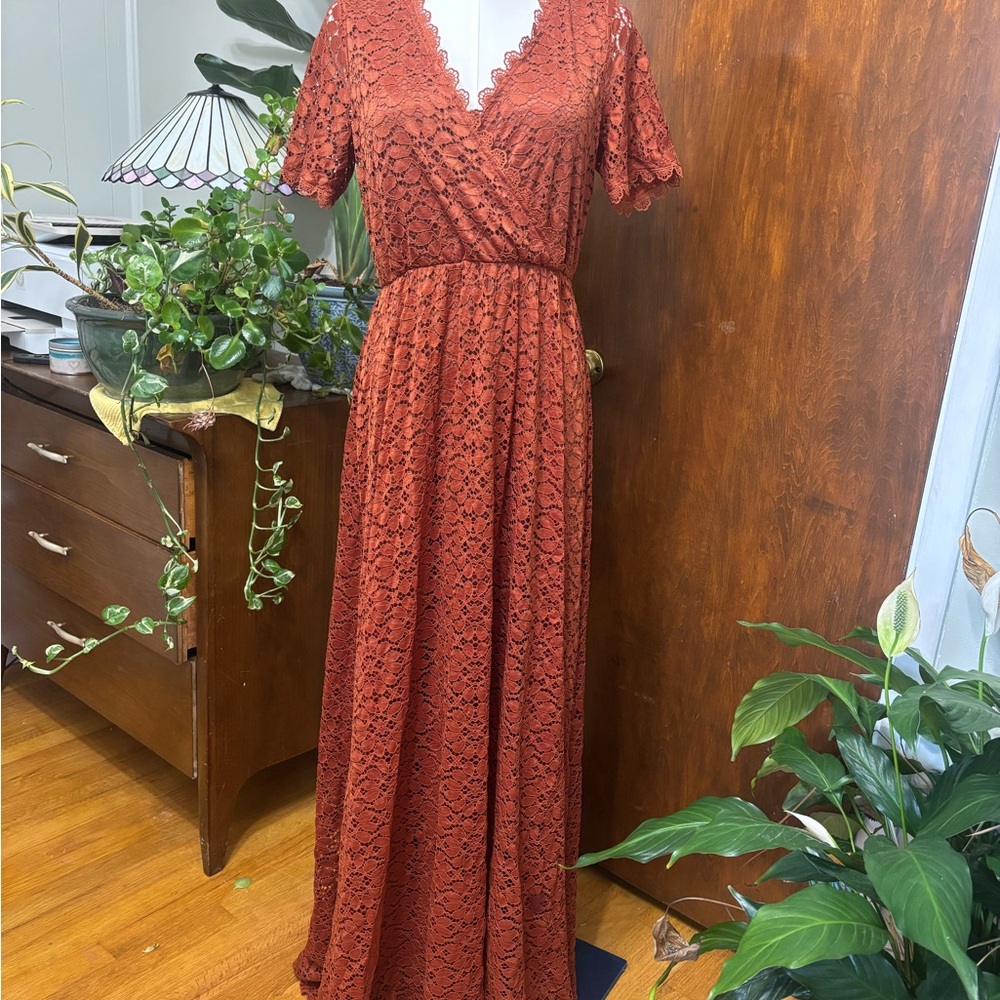 Baltic Born Rust Lace Maxi Dress